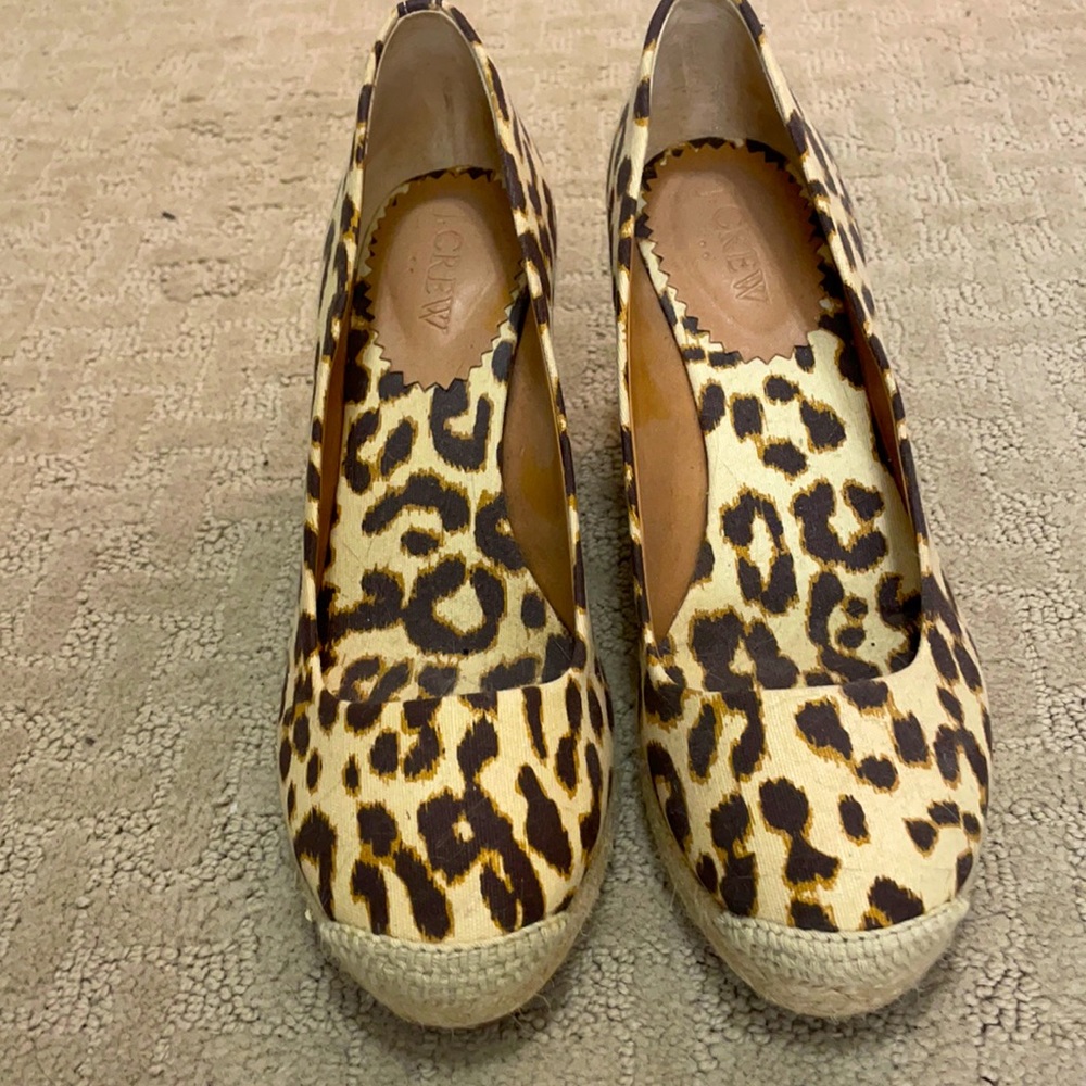JCREW leopard wedge